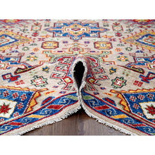 Load image into Gallery viewer, 12&#39;x17&#39;9&quot; Camel with Blue, Karajeh Heriz Geometric Design, Thick and Plush, Pure Wool, Supple Collection, Hand Knotted, Oversize Oriental Rug FWR506334