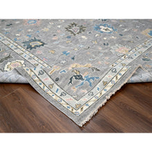 Load image into Gallery viewer, 12&#39;x15&#39; Light Gray, Transitional Natural Dyes, Oushak Inspired Design, Pure Wool, Supple Collection, Hand Knotted, Soft Pile, Oversized Oriental Rug FWR506376