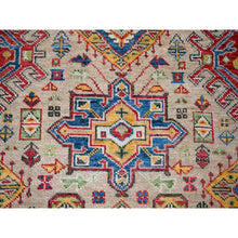 Load image into Gallery viewer, 9&#39;10&quot;x13&#39;10&quot; Camel with Navy Blue, Vegetable Dyes, Karajeh Heriz Geometric Design, Thick and Plush, Natural Wool, Supple Collection, Hand Knotted, Oversize Oriental Rug FWR506394