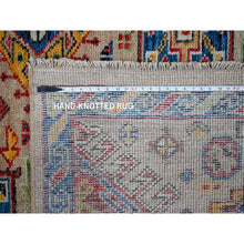 Load image into Gallery viewer, 9&#39;10&quot;x13&#39;10&quot; Camel with Navy Blue, Vegetable Dyes, Karajeh Heriz Geometric Design, Thick and Plush, Natural Wool, Supple Collection, Hand Knotted, Oversize Oriental Rug FWR506394