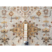 Load image into Gallery viewer, 6&#39;1&quot;x11&#39;10&quot; Beige and Brown, Karajeh Design with Geometric Medallion, Hand Knotted, Vegetable Dyes, Extra Soft Wool, Wide Gallery Runner Oriental Rug FWR506454