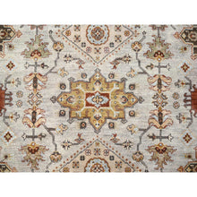 Load image into Gallery viewer, 6&#39;1&quot;x11&#39;10&quot; Beige and Brown, Karajeh Design with Geometric Medallion, Hand Knotted, Vegetable Dyes, Extra Soft Wool, Wide Gallery Runner Oriental Rug FWR506454