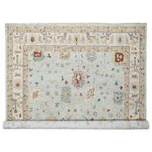 Load image into Gallery viewer, 12&#39;x14&#39;10&quot; Light Blue and Ivory, Hand Knotted, Oushak Inspired, Supple Collection, Soft and Plush, Sustainable, Oversize Oriental Rug FWR506460