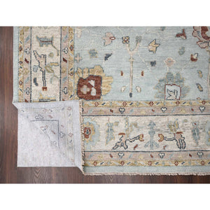 12'x14'10" Light Blue and Ivory, Hand Knotted, Oushak Inspired, Supple Collection, Soft and Plush, Sustainable, Oversize Oriental Rug FWR506460