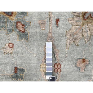 12'x14'10" Light Blue and Ivory, Hand Knotted, Oushak Inspired, Supple Collection, Soft and Plush, Sustainable, Oversize Oriental Rug FWR506460