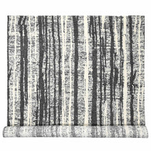 Load image into Gallery viewer, 10&#39;x13&#39;8&quot; Ivory and Black, Plush Pile, Organic Undyed Wool, Modern Vertical Broken Stripe Design, Hand Knotted, Oriental Rug FWR506670