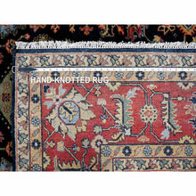 Load image into Gallery viewer, 9&#39;x12&#39; Carbon Black With Turkey Red, Karajeh Design with All Over Pattern, Vegetable Dyes, Pure Wool, Soft Pile, Hand Knotted, Oriental Rug FWR506742
