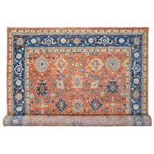 Load image into Gallery viewer, 12&#39;x17&#39;10&quot; Knockout Orange, Supple Collection, All over Mahal Design, Pure Wool, Hand Knotted, Natural Dyes, Oversized Oriental Rug FWR506802
