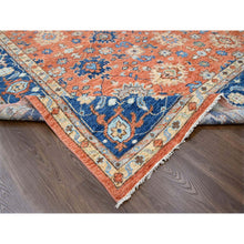 Load image into Gallery viewer, 12&#39;x17&#39;10&quot; Knockout Orange, Supple Collection, All over Mahal Design, Pure Wool, Hand Knotted, Natural Dyes, Oversized Oriental Rug FWR506802