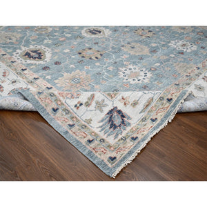 12'x17'10" Ash Gray, Extra Soft Wool, Hand Knotted, Oushak Design, Supple Collection, Thick and Plush, Oversized Oriental Rug FWR506922