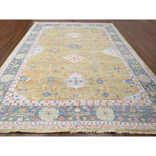 Load image into Gallery viewer, 12&#39;1&quot;x17&#39;9&quot; Dusty Yellow, Oushak Design, Supple Collection, Soft and Vibrant Pile, Hand Knotted, Natural Wool, Oversized Oriental Rug FWR507066