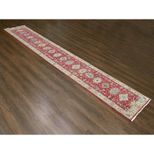 Load image into Gallery viewer, 2&#39;9&quot;x15&#39;10&quot; Auburn Red, Hand Knotted, Natural Wool, Karajeh Design, Soft to the Touch Pile, XL Runner Oriental Rug FWR507120