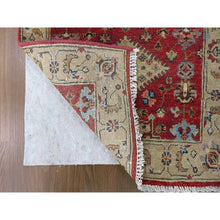 Load image into Gallery viewer, 2&#39;9&quot;x15&#39;10&quot; Auburn Red, Hand Knotted, Natural Wool, Karajeh Design, Soft to the Touch Pile, XL Runner Oriental Rug FWR507120