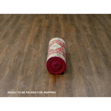 Load image into Gallery viewer, 2&#39;9&quot;x15&#39;10&quot; Auburn Red, Hand Knotted, Natural Wool, Karajeh Design, Soft to the Touch Pile, XL Runner Oriental Rug FWR507120