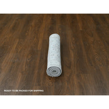 Load image into Gallery viewer, 3&#39;x5&#39; Metallic Gray, Karajeh Design with Geometric Medallion, Extra Soft Wool, Hand Knotted, Oriental Rug FWR507282