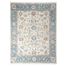 Load image into Gallery viewer, 8&#39;1&quot;x9&#39;9&quot; Old Wood with Blue Sapphire, Hand Knotted, Oushak Inspired, Supple Collection, Tone on Tone, 100% Wool, Oriental Rug FWR507336