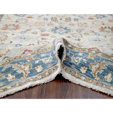 Load image into Gallery viewer, 8&#39;1&quot;x9&#39;9&quot; Old Wood with Blue Sapphire, Hand Knotted, Oushak Inspired, Supple Collection, Tone on Tone, 100% Wool, Oriental Rug FWR507336