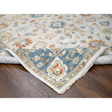 Load image into Gallery viewer, 8&#39;1&quot;x9&#39;9&quot; Old Wood with Blue Sapphire, Hand Knotted, Oushak Inspired, Supple Collection, Tone on Tone, 100% Wool, Oriental Rug FWR507336
