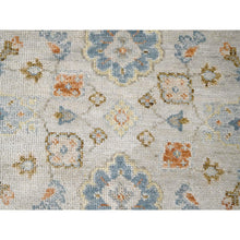 Load image into Gallery viewer, 8&#39;1&quot;x9&#39;9&quot; Old Wood with Blue Sapphire, Hand Knotted, Oushak Inspired, Supple Collection, Tone on Tone, 100% Wool, Oriental Rug FWR507336