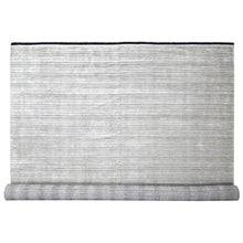 Load image into Gallery viewer, 12&#39;x18&#39;1&quot; Taupe with Stout Black, Modern Textured and Variegated Line Design, Hand Loomed, 100% wool, Oversized Oriental Rug FWR507480