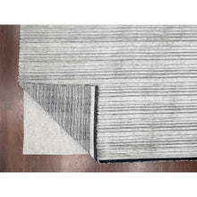 Load image into Gallery viewer, 12&#39;x18&#39;1&quot; Taupe with Stout Black, Modern Textured and Variegated Line Design, Hand Loomed, 100% wool, Oversized Oriental Rug FWR507480