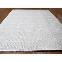 Load image into Gallery viewer, 14&#39;x16&#39;1&quot; Lexicon White, Hand Loomed, 100% wool, Modern Textured and Roman Tile Design, Oversized Oriental Rug FWR507522