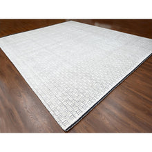 Load image into Gallery viewer, 14&#39;x16&#39;1&quot; Lexicon White, Hand Loomed, 100% wool, Modern Textured and Roman Tile Design, Oversized Oriental Rug FWR507522