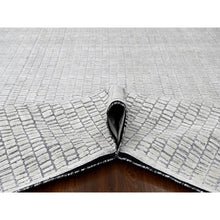 Load image into Gallery viewer, 14&#39;x16&#39;1&quot; Lexicon White, Hand Loomed, 100% wool, Modern Textured and Roman Tile Design, Oversized Oriental Rug FWR507522
