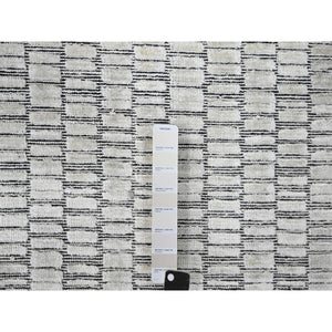 14'x16'1" Lexicon White, Hand Loomed, 100% wool, Modern Textured and Roman Tile Design, Oversized Oriental Rug FWR507522