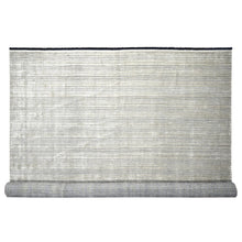 Load image into Gallery viewer, 14&#39;x16&#39;2&quot; Taupe with Pastel Black, Modern Textured and Variegated Line Design, Hand Loomed, 100% wool, Oversized Oriental Rug FWR507552