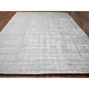 14'x16'2" Taupe with Pastel Black, Modern Textured and Variegated Line Design, Hand Loomed, 100% wool, Oversized Oriental Rug FWR507552