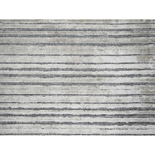Load image into Gallery viewer, 14&#39;x16&#39;2&quot; Taupe with Pastel Black, Modern Textured and Variegated Line Design, Hand Loomed, 100% wool, Oversized Oriental Rug FWR507552