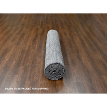 Load image into Gallery viewer, 14&#39;x16&#39;2&quot; Taupe with Pastel Black, Modern Textured and Variegated Line Design, Hand Loomed, 100% wool, Oversized Oriental Rug FWR507552