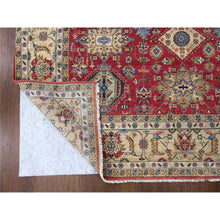 Load image into Gallery viewer, 8&#39;x8&#39; Fire Brick Red and Buttery Brown, Hand Knotted, Pure Wool, Karajeh Design, Square, Soft to the Touch Pile, Oriental Rug FWR507558
