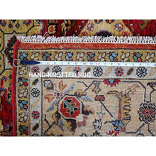 Load image into Gallery viewer, 8&#39;x8&#39; Fire Brick Red and Buttery Brown, Hand Knotted, Pure Wool, Karajeh Design, Square, Soft to the Touch Pile, Oriental Rug FWR507558