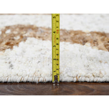 Load image into Gallery viewer, 8&#39;1&quot;x9&#39;10&quot; Natural Colors, Hand Knotted, Undyed Natural Abrash, Minimalist Design, Soft and Vibrant Pile, Tone on Tone, Sustainable, Pure Wool, Oriental Rug FWR507732