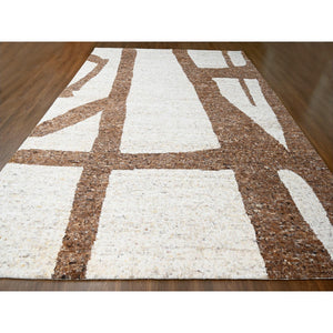 12'3"x17'9" Earth Tone Colors, Soft and Vibrant Pile, 100% Wool, Sustainable, Hand Knotted, Undyed Natural Abrash, Minimalist Design, Tone on Tone, Oversized Oriental Rug FWR507762