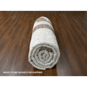 12'3"x17'9" Earth Tone Colors, Soft and Vibrant Pile, 100% Wool, Sustainable, Hand Knotted, Undyed Natural Abrash, Minimalist Design, Tone on Tone, Oversized Oriental Rug FWR507762