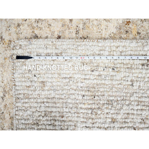 12'3"x17'9" Earth Tone Colors, Soft and Vibrant Pile, 100% Wool, Sustainable, Hand Knotted, Undyed Natural Abrash, Minimalist Design, Tone on Tone, Oversized Oriental Rug FWR507762