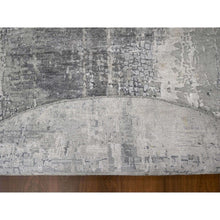 Load image into Gallery viewer, 8&#39;x8&#39; Cloud Gray, Abstract with Mosaic Design, Wool and Silk, Hand Knotted, Round Oriental Rug FWR507942