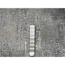 Load image into Gallery viewer, 8&#39;x8&#39; Cloud Gray, Abstract with Mosaic Design, Wool and Silk, Hand Knotted, Round Oriental Rug FWR507942