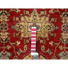 Load image into Gallery viewer, 6&#39;2&quot;x6&#39;2&quot; Maroon Red, Karajeh Design with Geometric Medallions, Pure Wool, Hand Knotted, Round Oriental Rug FWR507966