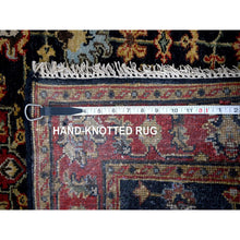 Load image into Gallery viewer, 3&#39;2&quot;x5&#39; Denim Black, Karajeh Design with All Over Pattern, Vegetable Dyes, Soft Pile, Pure Wool, Hand Knotted, Oriental Rug FWR507972