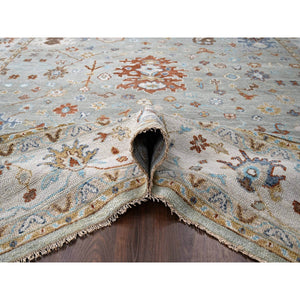 12'x14'10" Eton Green, Hand Knotted, Oushak Design, Soft and Plush Pile, Supple Collection, Organic Wool, Oversized Oriental Rug FWR508020