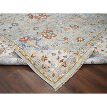 Load image into Gallery viewer, 12&#39;x14&#39;10&quot; Eton Green, Hand Knotted, Oushak Design, Soft and Plush Pile, Supple Collection, Organic Wool, Oversized Oriental Rug FWR508020