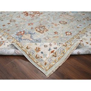 12'x14'10" Eton Green, Hand Knotted, Oushak Design, Soft and Plush Pile, Supple Collection, Organic Wool, Oversized Oriental Rug FWR508020