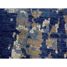 Load image into Gallery viewer, 13&#39;9&quot;x17&#39;9&quot; Space Cadet Blue, Mosaic Design, Wool and Silk, Hand Knotted, Oversized Oriental Rug FWR508080