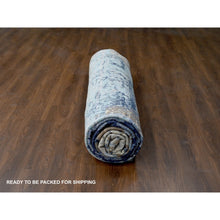 Load image into Gallery viewer, 13&#39;9&quot;x17&#39;9&quot; Space Cadet Blue, Mosaic Design, Wool and Silk, Hand Knotted, Oversized Oriental Rug FWR508080