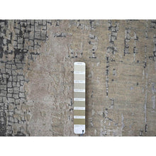Load image into Gallery viewer, 9&#39;10&quot;x9&#39;10&quot; Cloud Gray, Hand Knotted, Abstract with Mosaic Design, Wool and Silk, Round Oriental Rug FWR508086