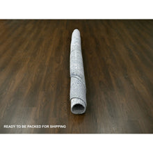 Load image into Gallery viewer, 9&#39;10&quot;x9&#39;10&quot; Cloud Gray, Hand Knotted, Abstract with Mosaic Design, Wool and Silk, Round Oriental Rug FWR508086